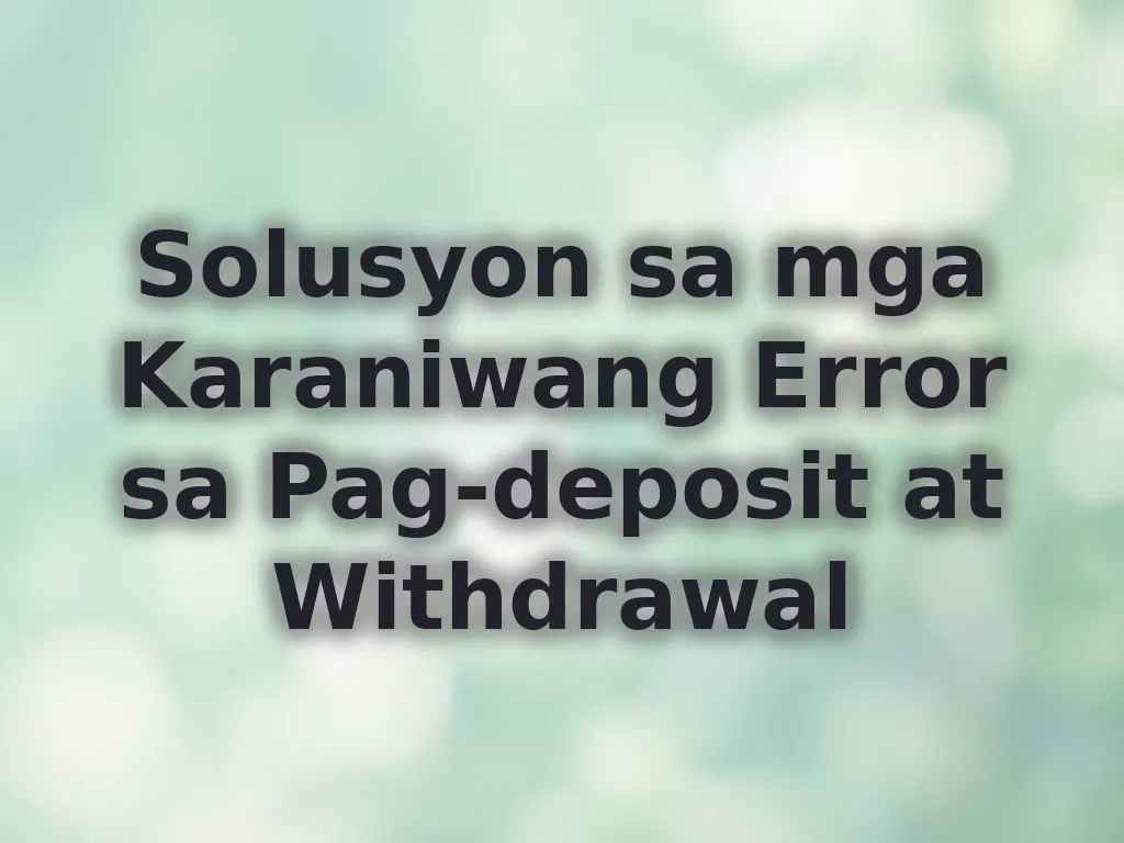 Payment errors guide