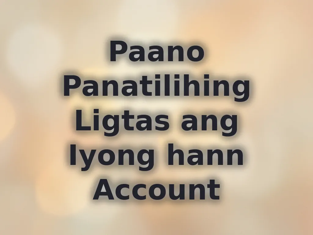 Security settings for hann account